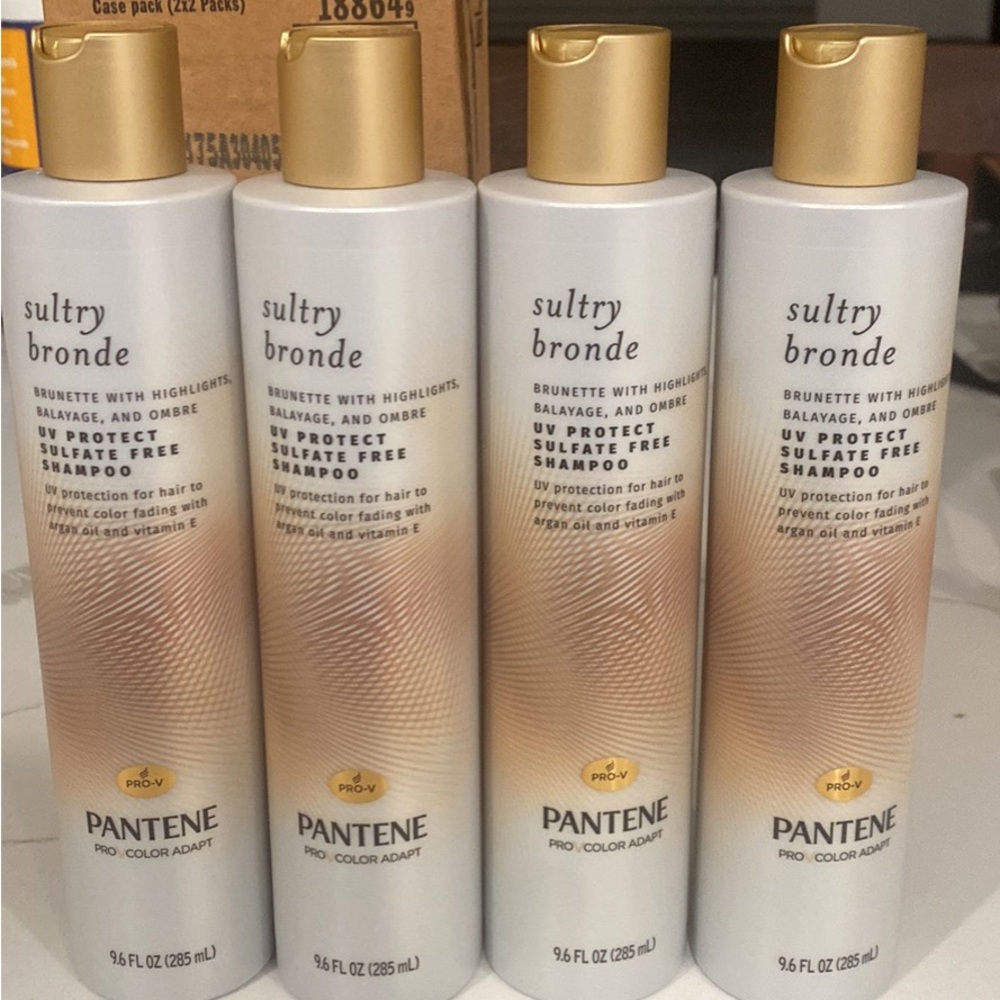 Pantene Sultry Bronde UV Protect Sulfate Free Shampoo - Set of 4